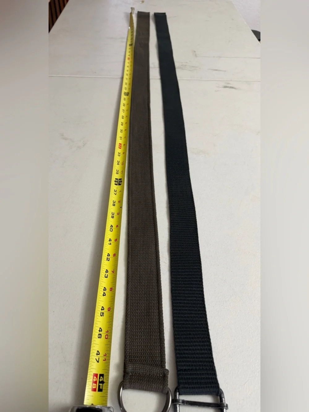 Men's Webbing D-Ring Belt in Black and Olive